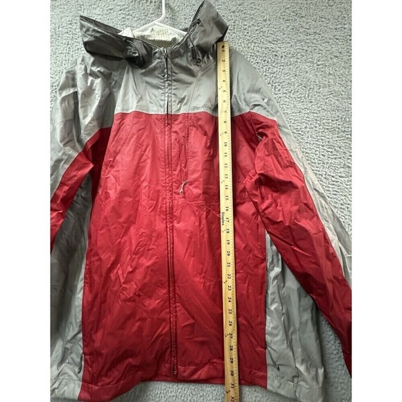 Eddie Bauer Rain Jacket Mens TXL Red Hooded Lined Pockets Full Zip Rain Coat - Picture 4 of 15